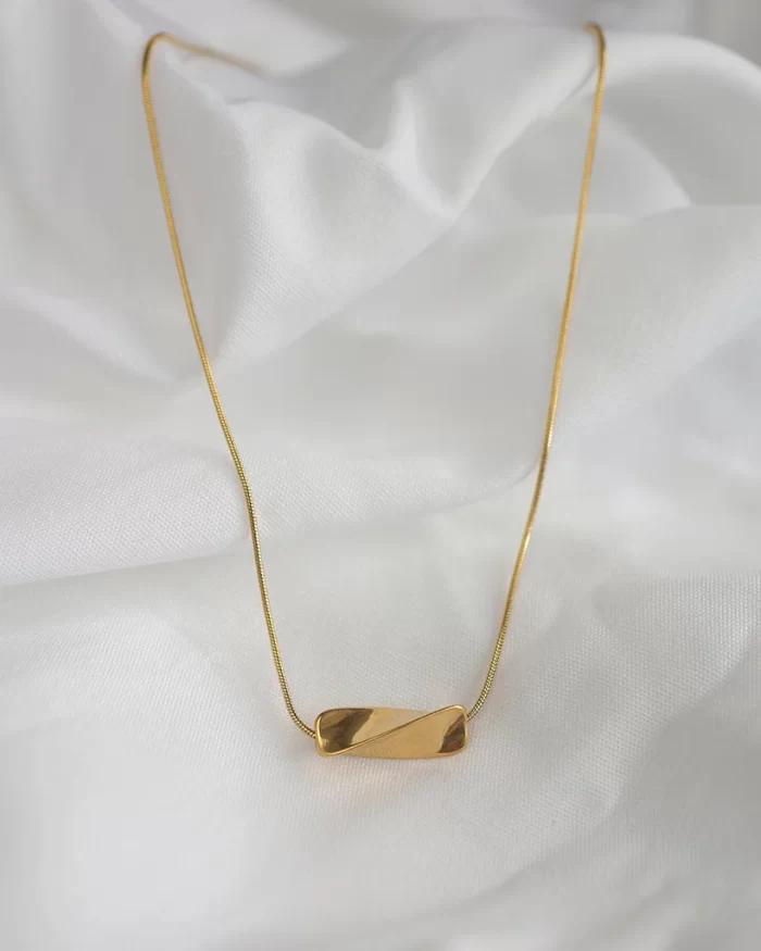 Twirl Harmony Pendant necklace with spiral twist design symbolizing balance and grace